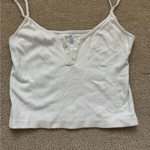 Brandy Melville White Ribbed Tank Top